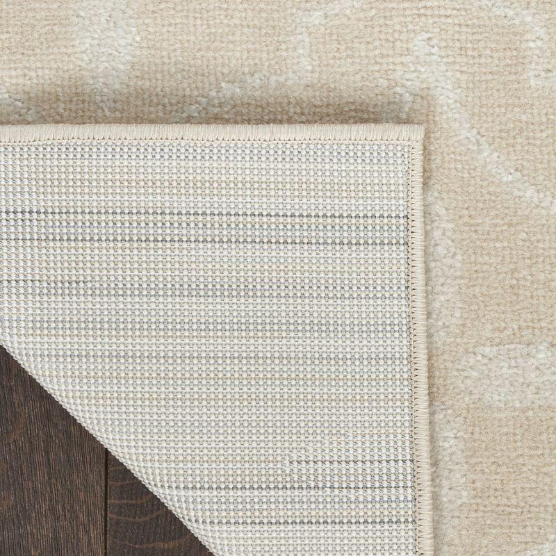 Nourison Essentials Moroccan Modern Indoor Outdoor Rug Ivory Beige 6' x 9'