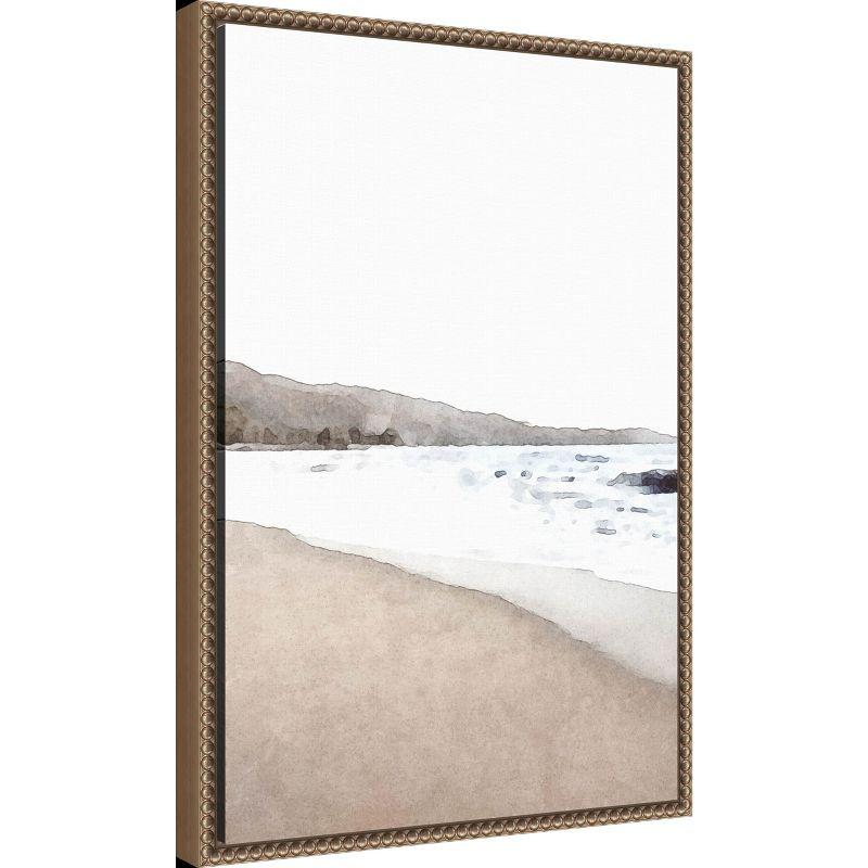 Amanti Art Neutral Beach by Melloi Art Prints Canvas Wall Art Print Framed 16 x 23
