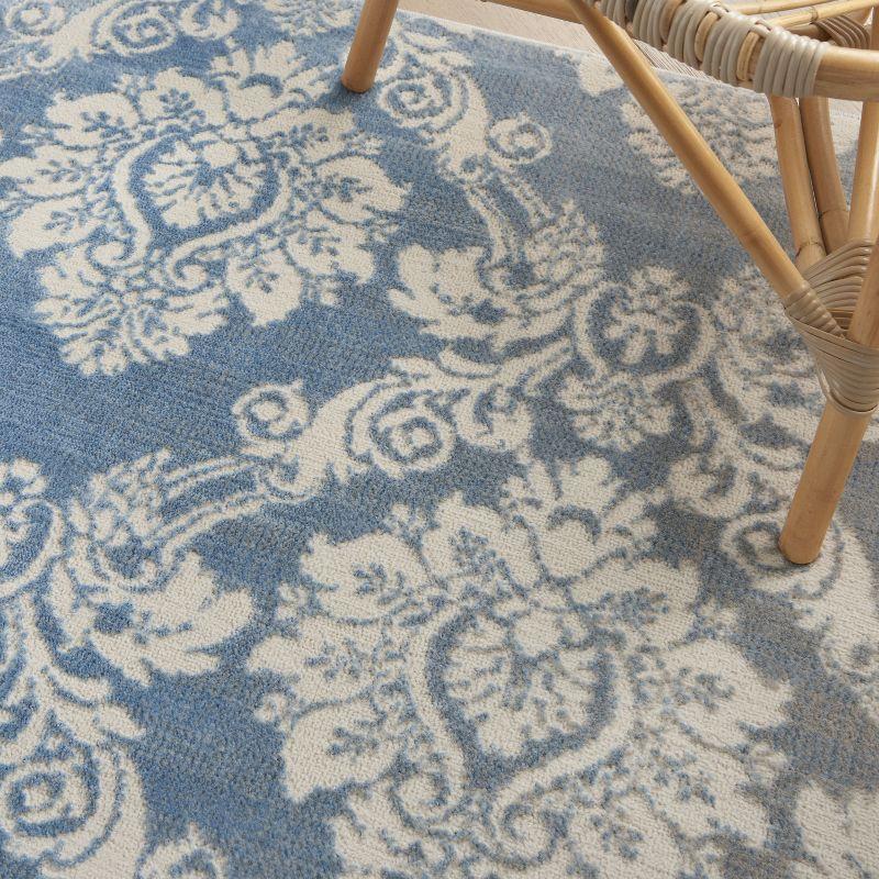 Nourison Elation ETN03 Indoor only Area Rug - Ivory Blue 5'3" x 7'3"