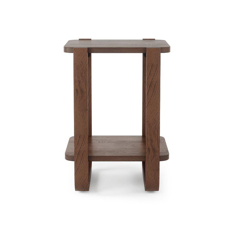 Bellwood Aged Walnut Rectangular 2-Tier Side Table