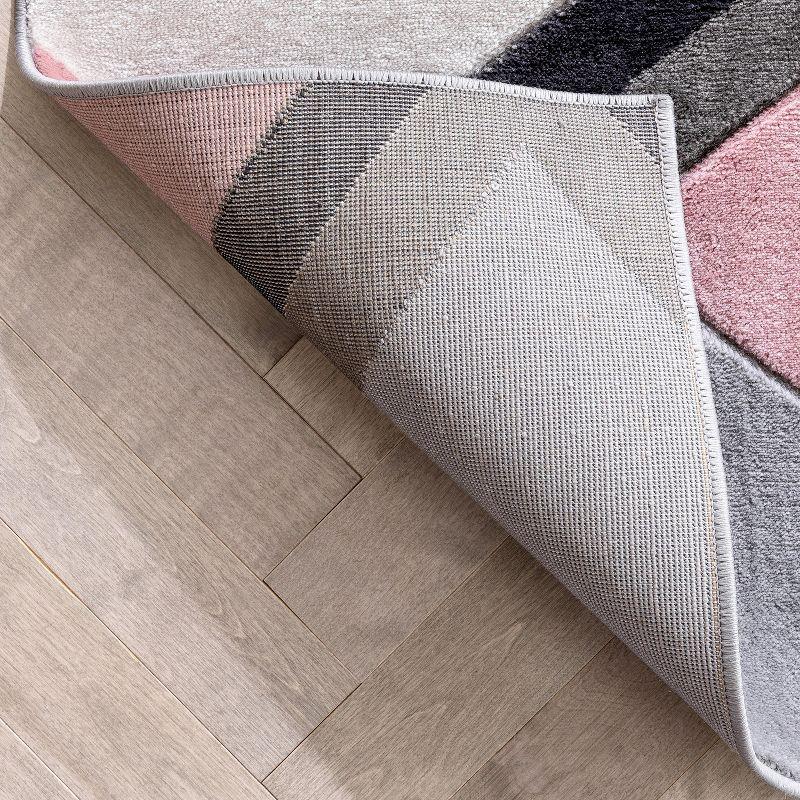 Well Woven Naya Blush Pink Modern Geometric Diamond Boxes Pattern Runner Rug (2'7" x 7'3")