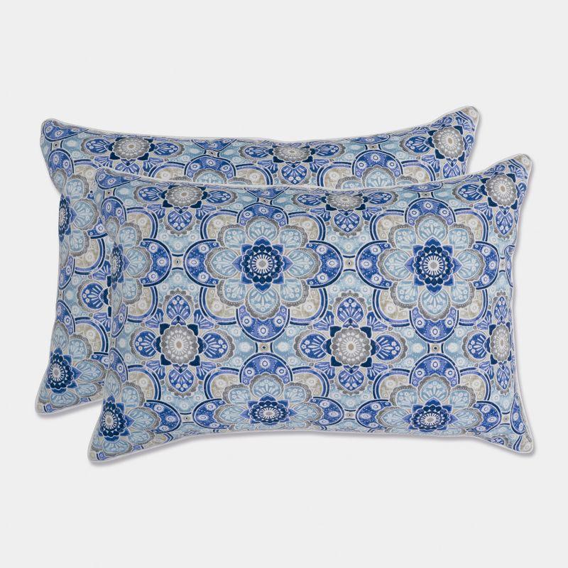 Damask Indoor/Outdoor Throw Pillow (Set of 2)