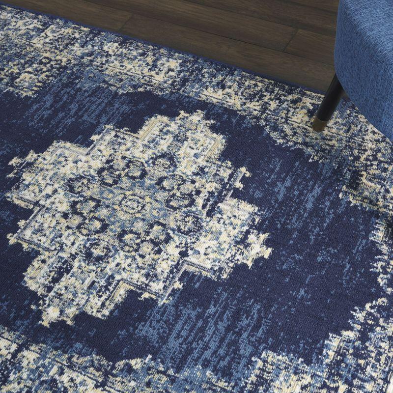 Charlton Home® Golter Grafix 5'3" X 7'3" Navy Blue Vintage Indoor Rug
