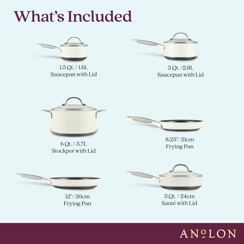 Anolon Achieve Hard Anodized Nonstick Cookware Pots and Pans Set, 10 Piece