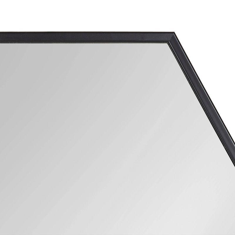 Kate & Laurel All Things Decor 22" x 31" Rhodes Hexagon Wall Mirror Black: Modern Style, No Assembly, Wall Mounted