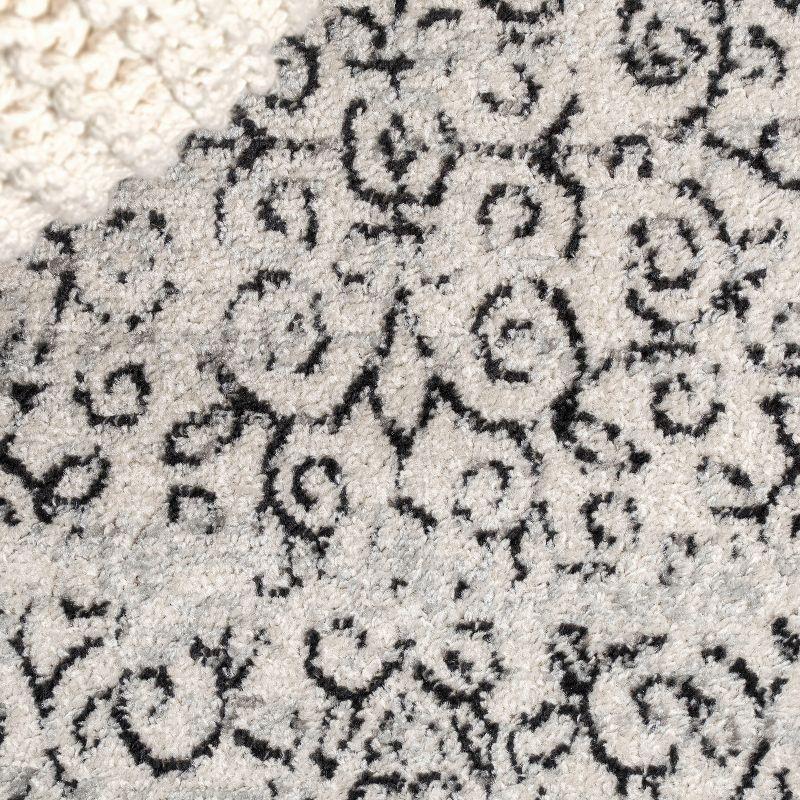 4'x6' Ferro Filigree Charcoal Black and White Area Rug, Gray/Black - JONATHAN Y