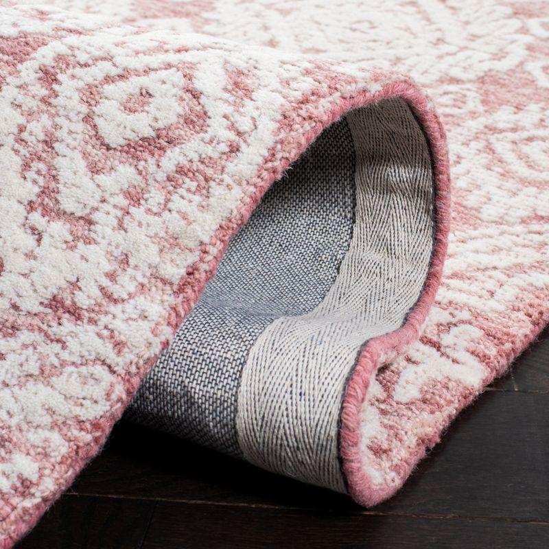 Metro MET987 Hand Tufted Indoor Area Rug - Dark Pink/Ivory - 6'x6' - Safavieh