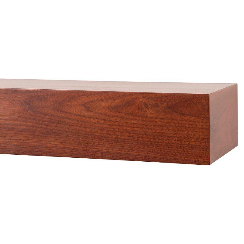 Modern Ember Modern Ember Walnut Creek Fireplace Mantel Shelf - 9" Depth, Close-Grain Details - Real Walnut Wood