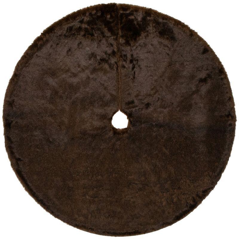 Northlight Mink Faux Fur Christmas Tree Skirt - 48" - Brown
