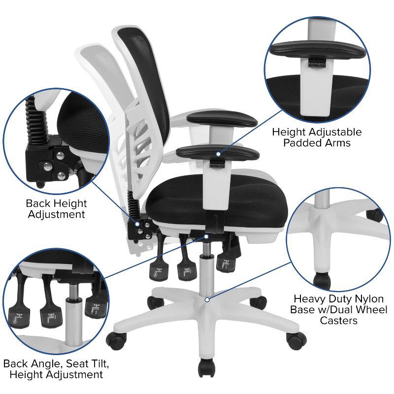 Flash Furniture Mid-Back Mesh Multifunction Executive Swivel Ergonomic Office Chair with Adjustable Arms