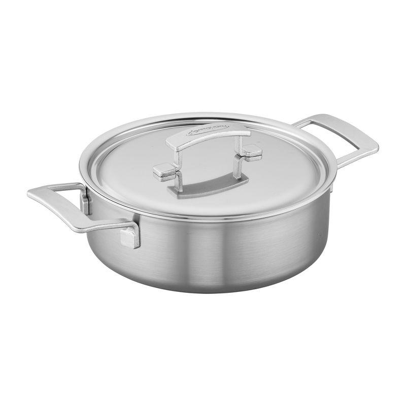 4-Quart Silver Stainless Steel Deep Saute Pan with Lid