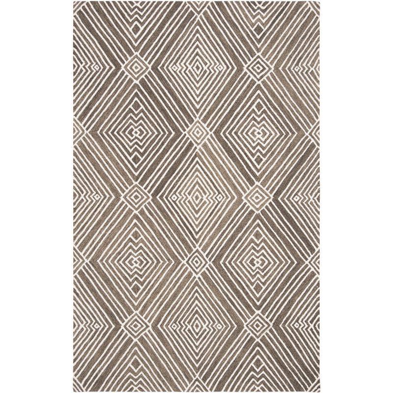 Micro-Loop MLP608 Hand Tufted Indoor Area Rug - Dark Grey/Ivory - 5'x8' - Safavieh