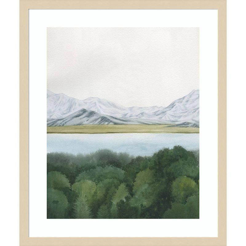 Amanti Art 21"x25" Soft Glacial Lake I by Grace Popp Wood Framed Wall Art Print