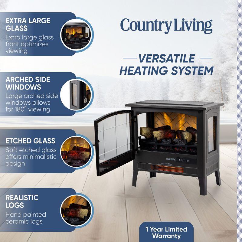 Country Living Smart Infrared Electric Fireplace Stove Heater, Alexa and Google Home Compatible