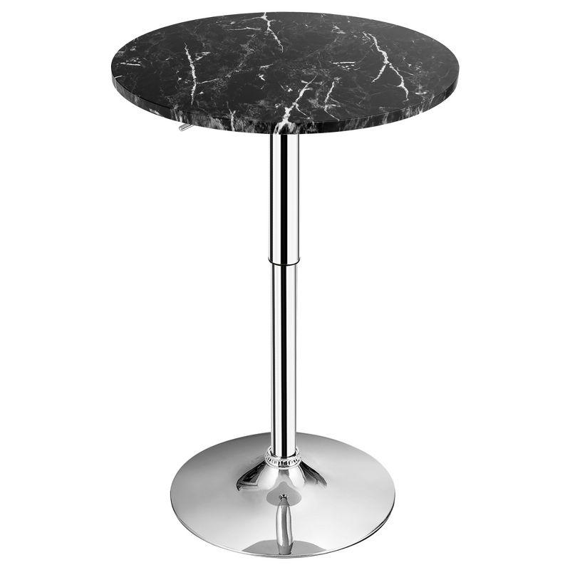 Costway Round Bistro Bar Table Height Adjustable 360-degree Swivel Black