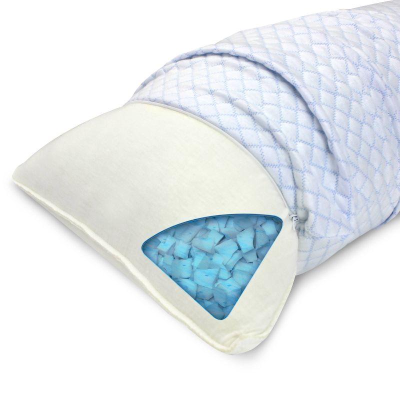 Arctic Sleep Perfect Size Cool Gel Memory Foam Body Pillow: Knitted Polyester Cover, Indoor Use, Machine Washable