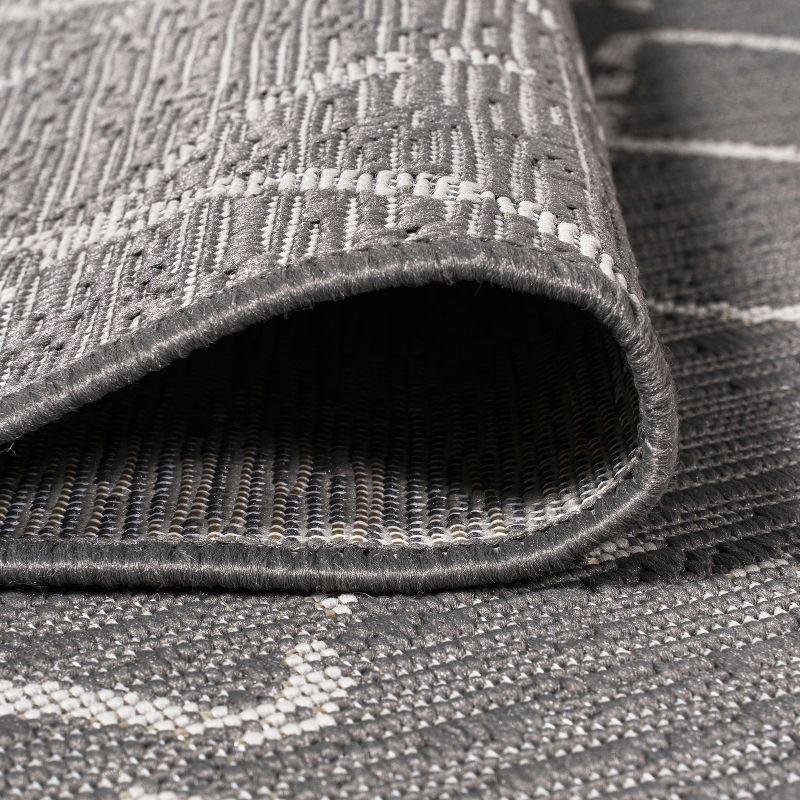 2' x 8' Madaba Moroccan Trellis Indoor/Outdoor Runner Rug, Gray/Cream - JONATHAN Y