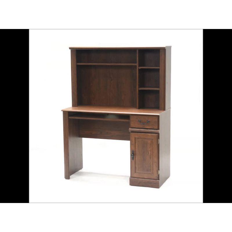 Orchard Hills Computer Desk with Hutch Gray - Sauder: Home Office Workstation, MDF Build, Modern Style