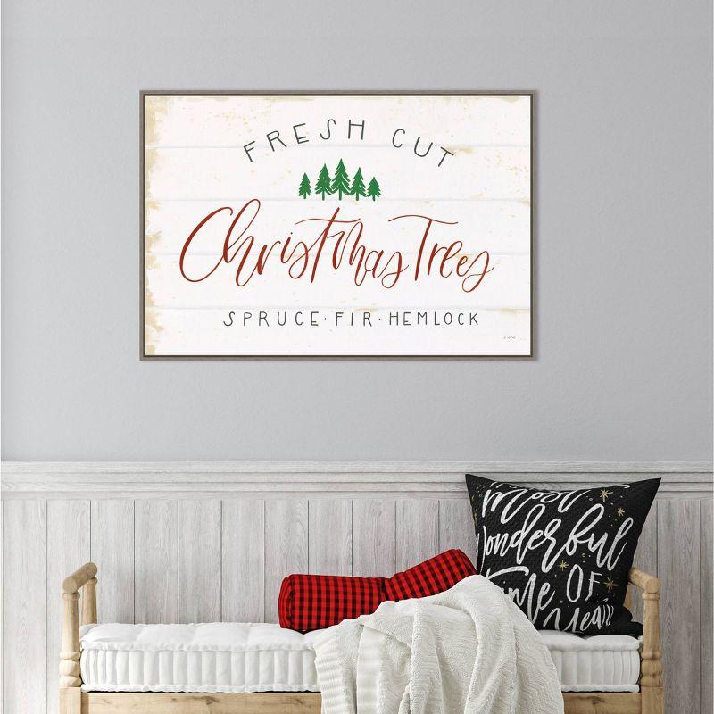 33" x 22" Christmas Farm V Framed Wall Canvas - Amanti Art