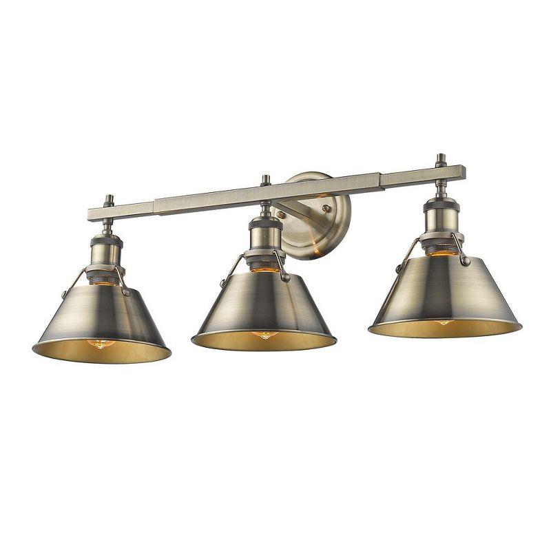 Golden Lighting Orwell 3-Light Vanity Light in Matte Black with Opal Glass