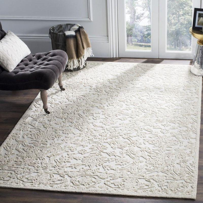 Ivory Hand-Tufted Wool 4' x 6' Rectangular Area Rug