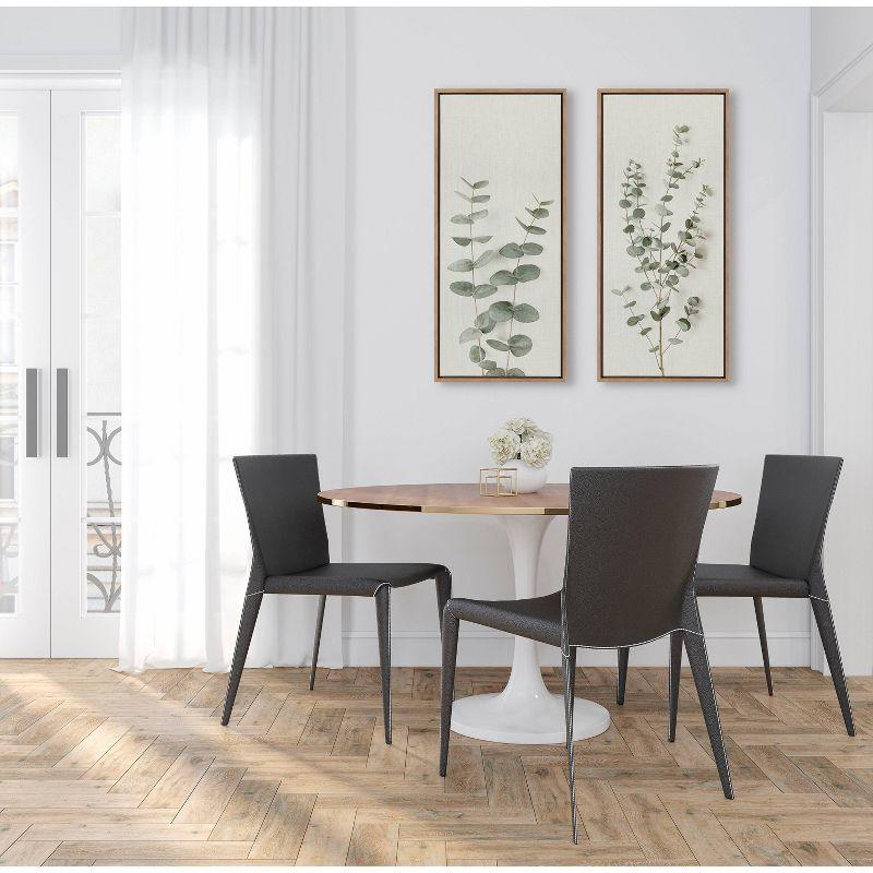 18" x 40" Sylvie Eucalyptus Botanical I Framed Canvas by Creative Bunch Gold - Kate & Laurel All Things Decor: Vertical Digital Art