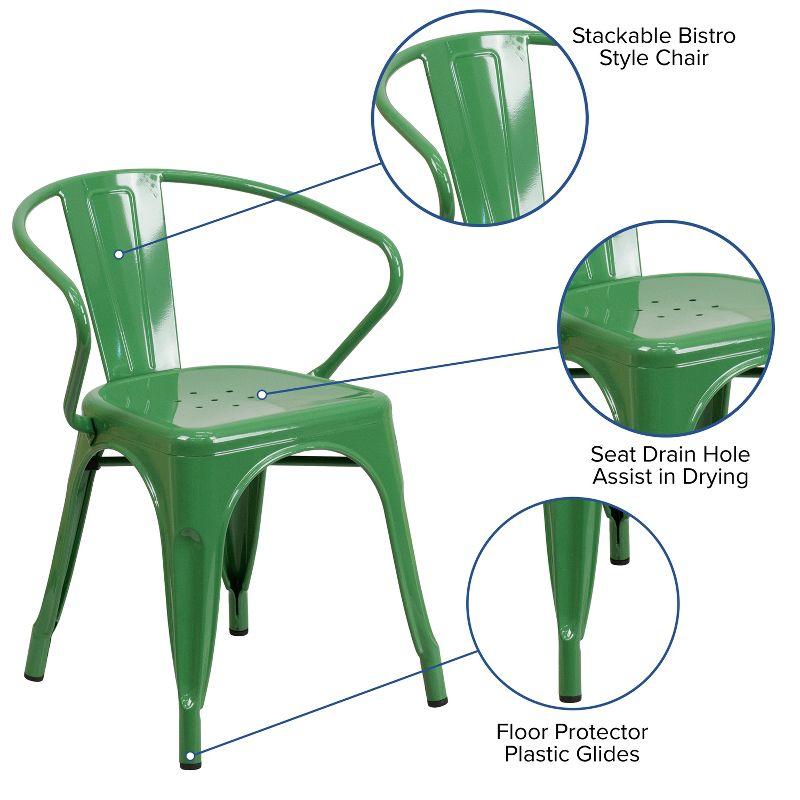 Flash Furniture Hucheson Metal Indoor-Outdoor Chair with Arms