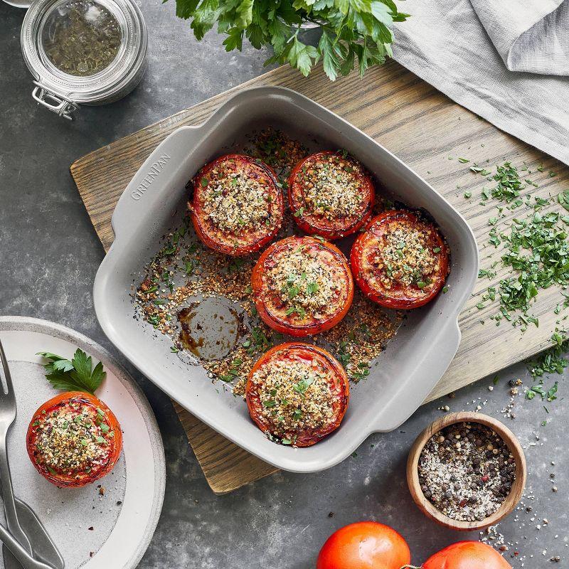 GreenPan Premiere Ovenware Ceramic Nonstick Square Cake Pan 8"x8" Gray: 8x8 Baking Pan, Dishwasher-Safe, Aluminum