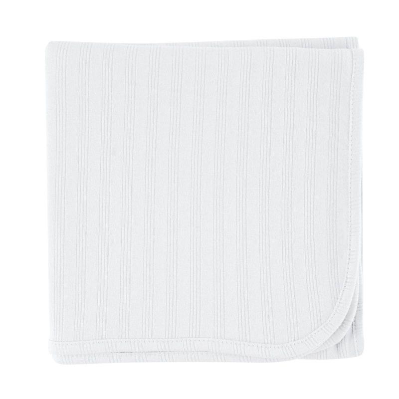 Touched by Nature Baby Organic Cotton Swaddle, Receiving and Multi-purpose Blanket, White, One Size