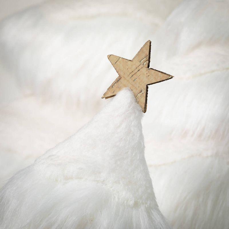 Faux Fur Tabletop Tree White 24"H Wood Set of 3