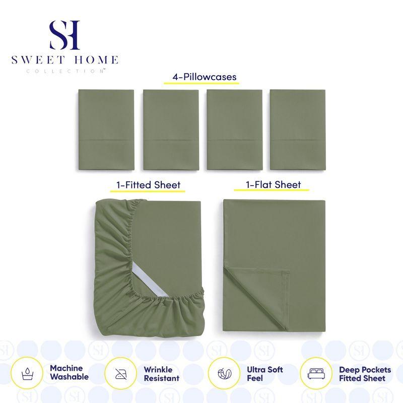 6 Piece Sheet Set, Deluxe Ultra Soft 1500 Series, Double Brushed Microfiber by Sweet Home Collection®