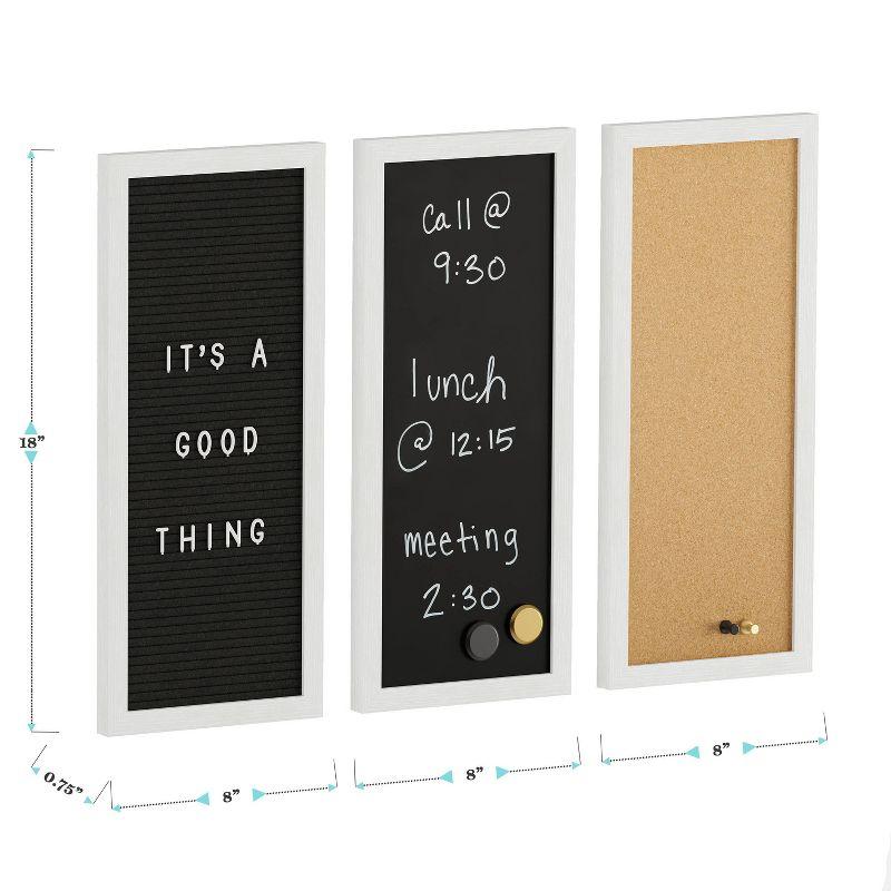 Thomas Martha Stewart Cork Board, Chalk Board, Letter Board Set with Included Push Pins, Magnets, Liquid Chalk