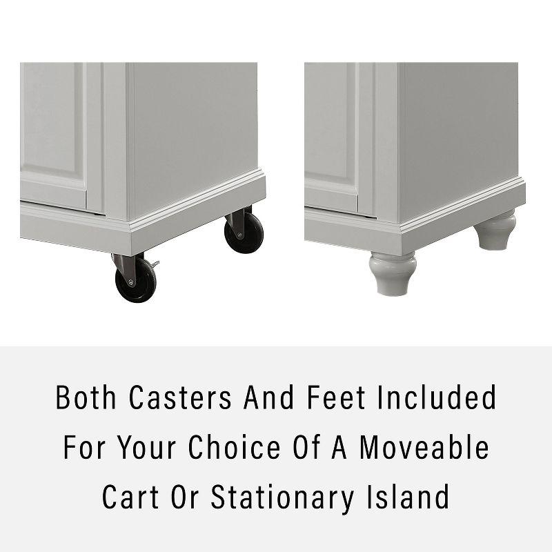 Cambridge Natural Wood Top Kitchen Island White - Crosley: Adjustable Shelves, Towel Bar, Storage Cabinets