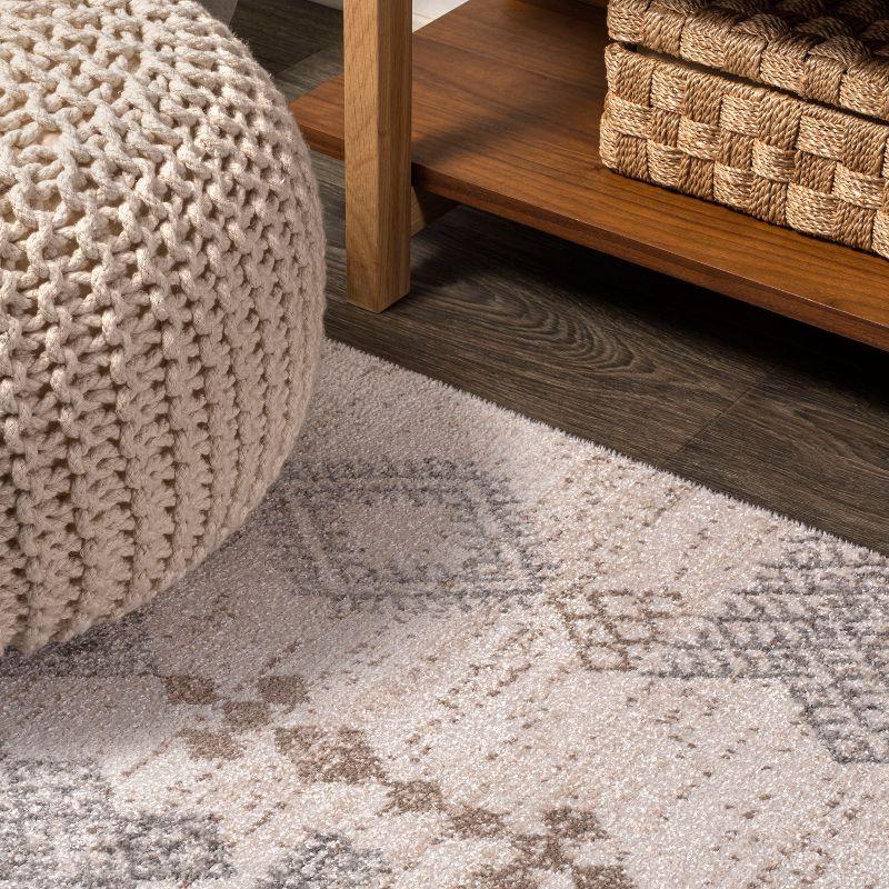 8'x10' Bhalil Berber Diamond Geometric Area Rug, Beige/Gray - JONATHAN Y