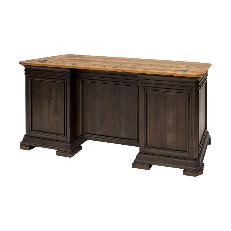 Sonoma Double Pedestal Desk Brown - Martin Furniture: Antique Bronze Hardware, Wood Veneer, No Assembly Required