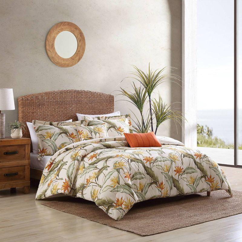 Tommy Bahama Birds Of Paradise Ivory Cotton Reversible Duvet Cover Set