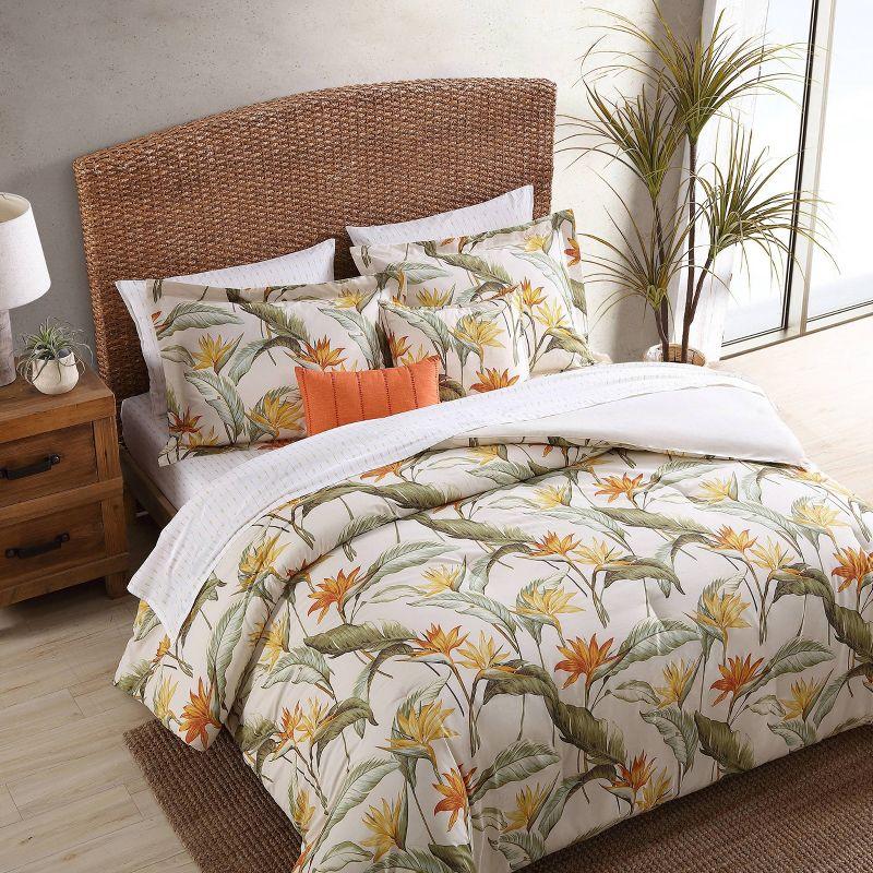 Tommy Bahama Birds Of Paradise Ivory Cotton Reversible Duvet Cover Set