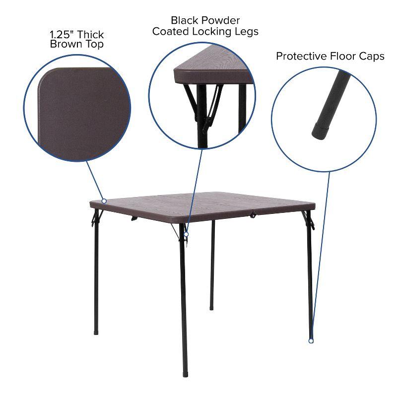 Noah 2.83' Square Plastic Folding Event Table with Carrying Handle by Flash Furniture