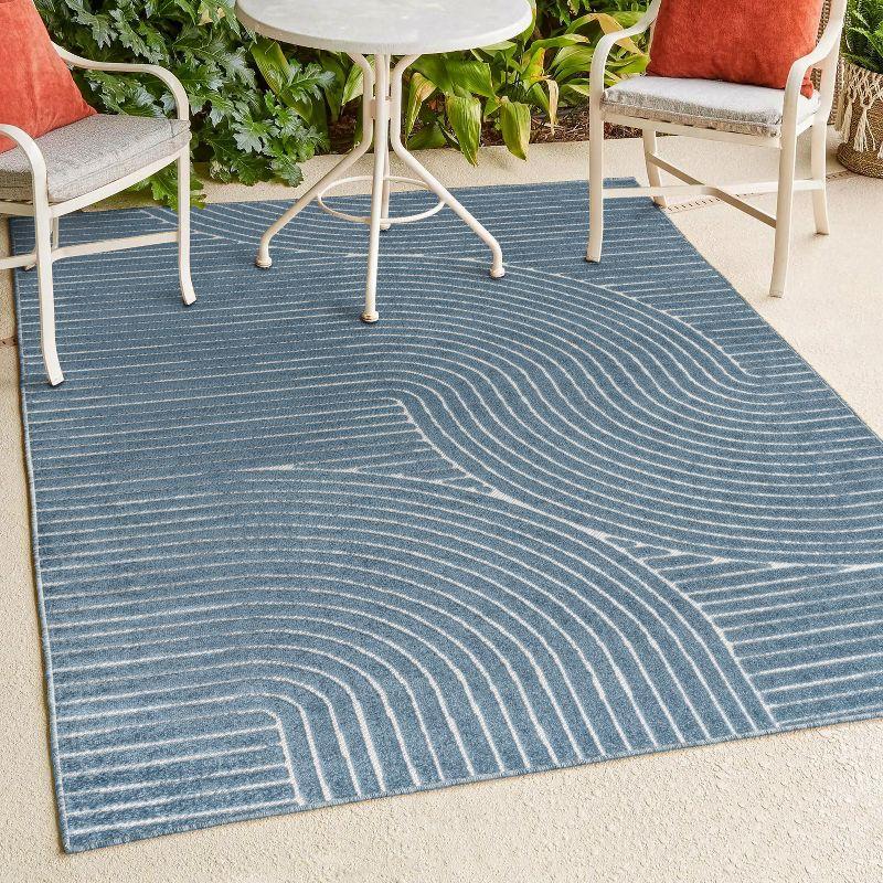 JONATHAN Y Skagen High-Low Minimalist Curve Geometric Indoor/Outdoor Area Rug