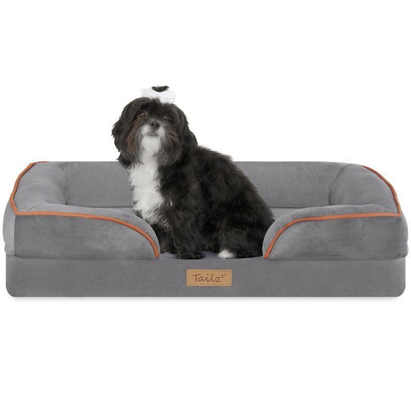 Slate Orange Medium Orthopedic Outdoor Pet Mattress with Bumper