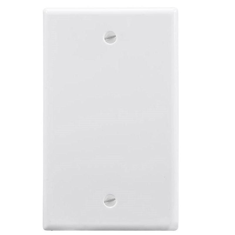 White 1-Gang Rectangular Blank Wall Plate with Screws