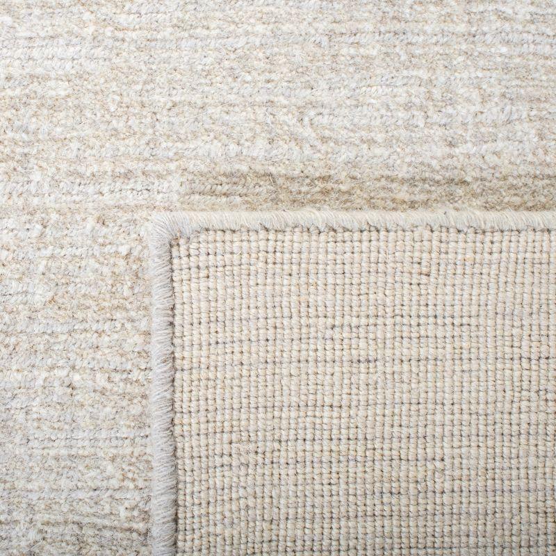 Hand-Knotted Beige Cotton Rectangular 6' x 9' Area Rug