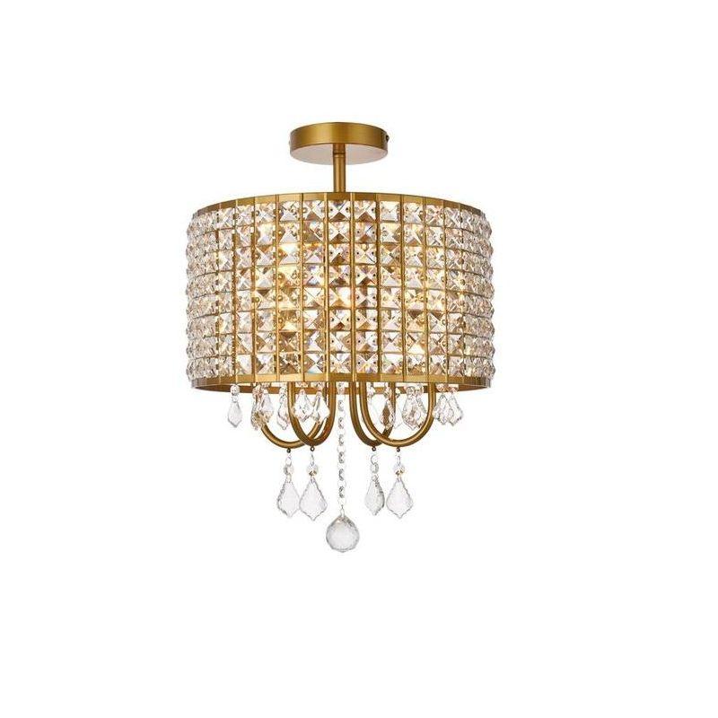 Elegant Lighting Elise 14 inch flush mount in brass