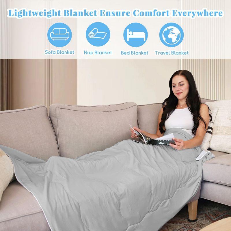 Catalonia Reversible Cooling Blanket, Lightweight Summer Comforter for Hot Sleepers, Silky Soft Summer Duvet Throw Size, 50 x 60 inches, Soft Breathable