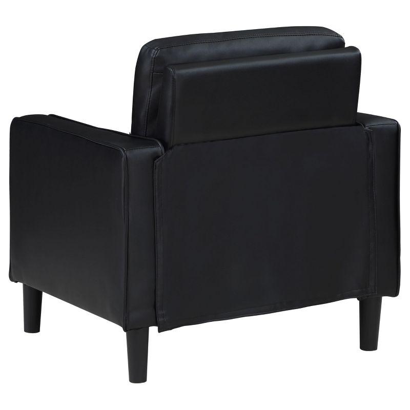 Coaster Home Furnishings Ruth Upholstered Track Arm Faux Leather Accent Chair Black