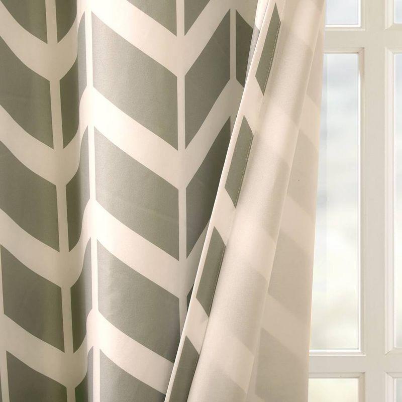 Elaine Chevron Printed Grommet Top Curtain Panel Pair