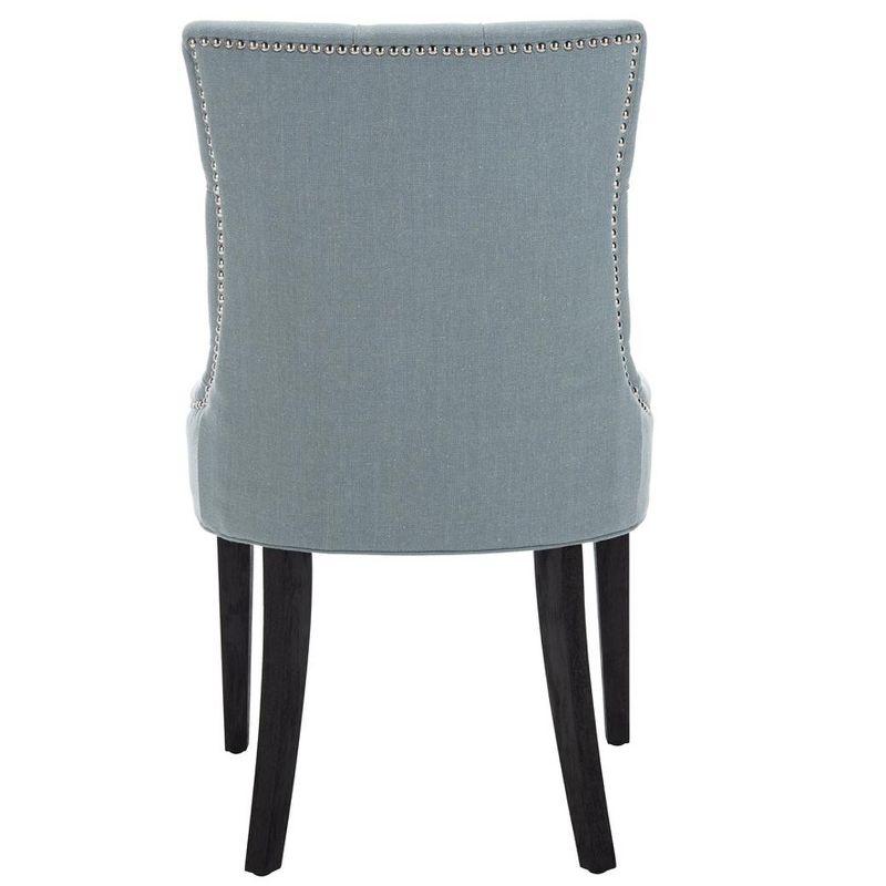 Abby 19''H Tufted Side Chairs (Set Of 2)  Silver Nail Heads - Sky Blue - Safavieh