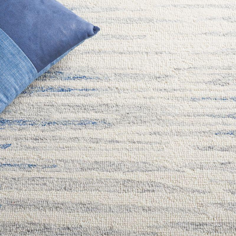 Abstract ABT926 Handmade Indoor Runner - Ivory/Dark Blue - 2'-3"x8' - Safavieh