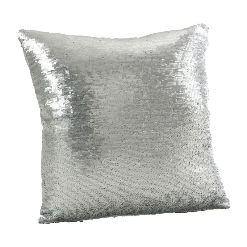 Saro Lifestyle Reversible Sequin Mermaid Poly Filled Throw Pillow