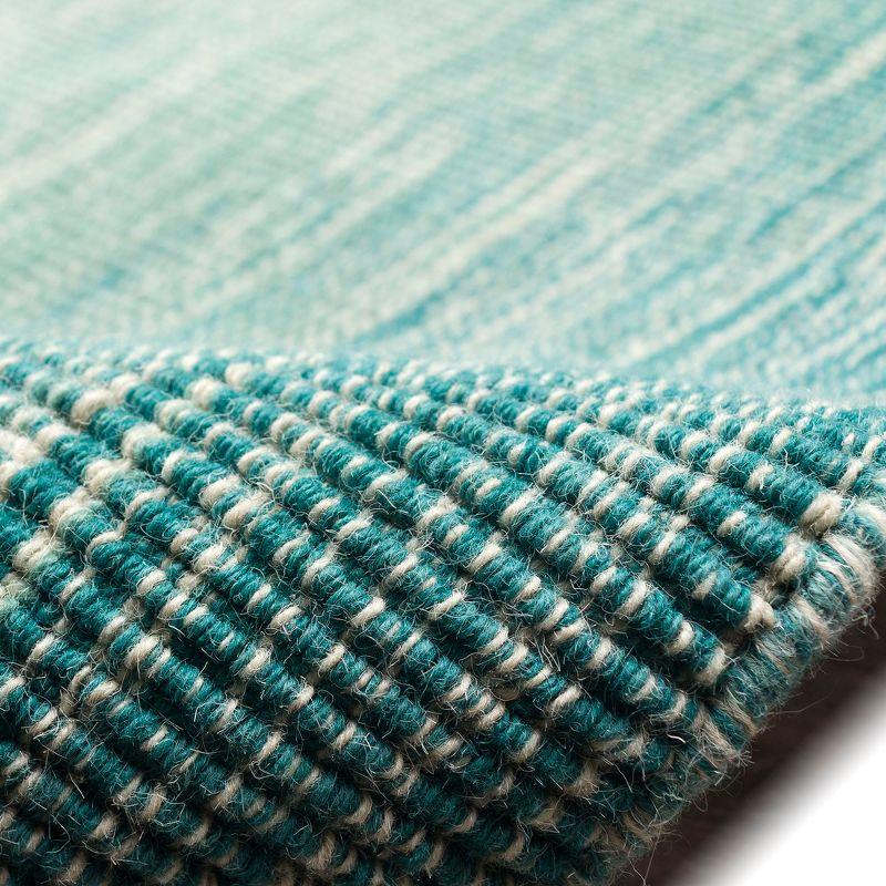 Myhre Ombre Handmade Hand-Loomed Wool Aqua Area Rug